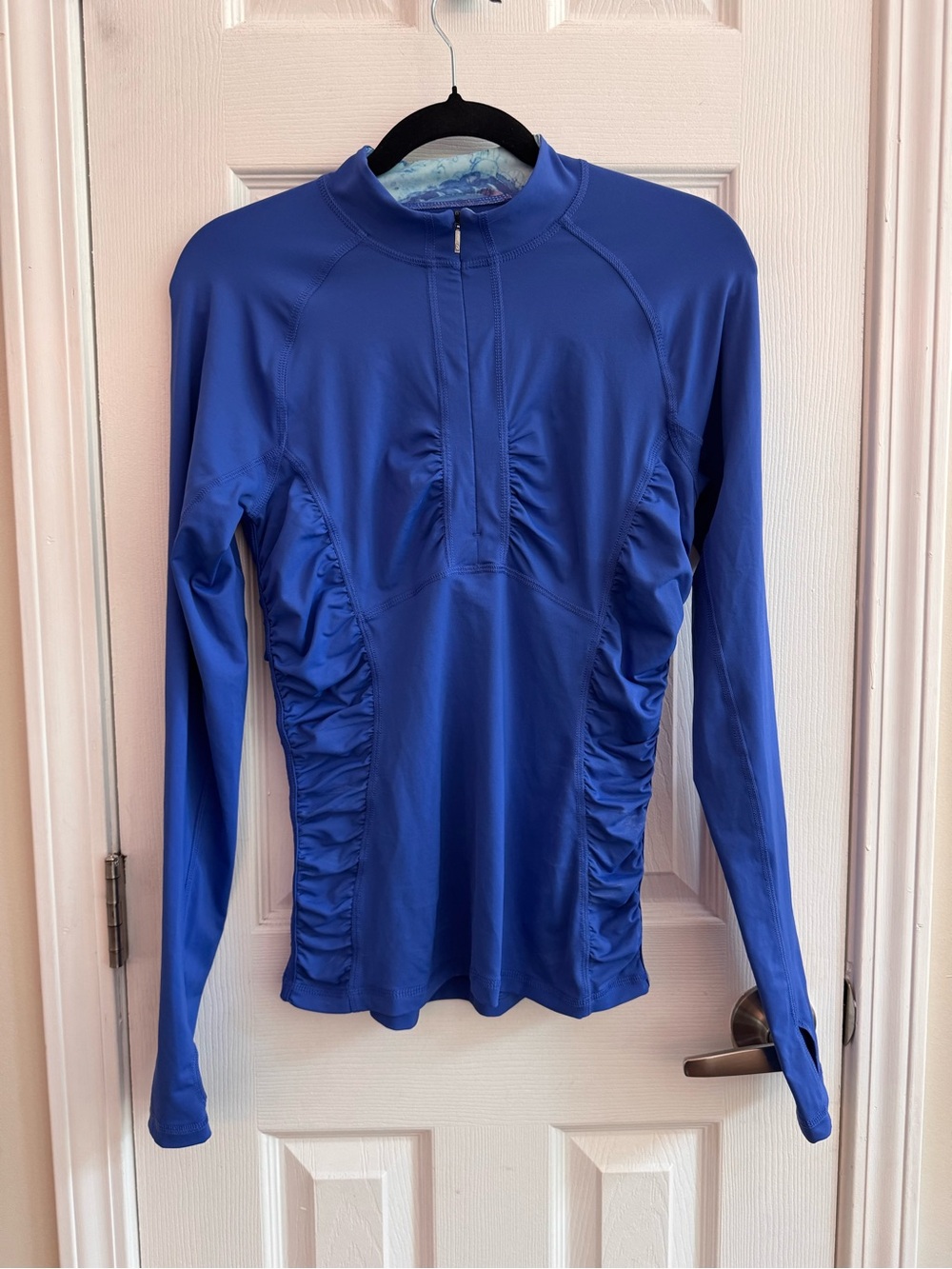 THE NORTH FACE Blue Ruched Quarter Zip Athletic Pullover Size Small